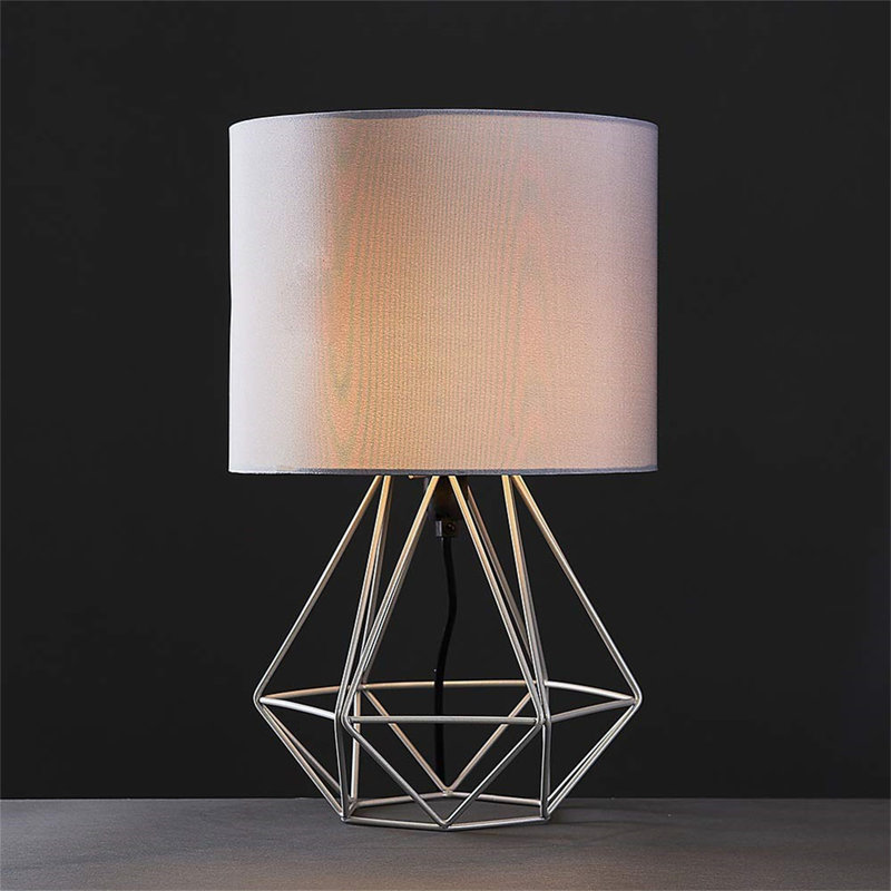 Achiuta Metal Table Lamp, White, Grey