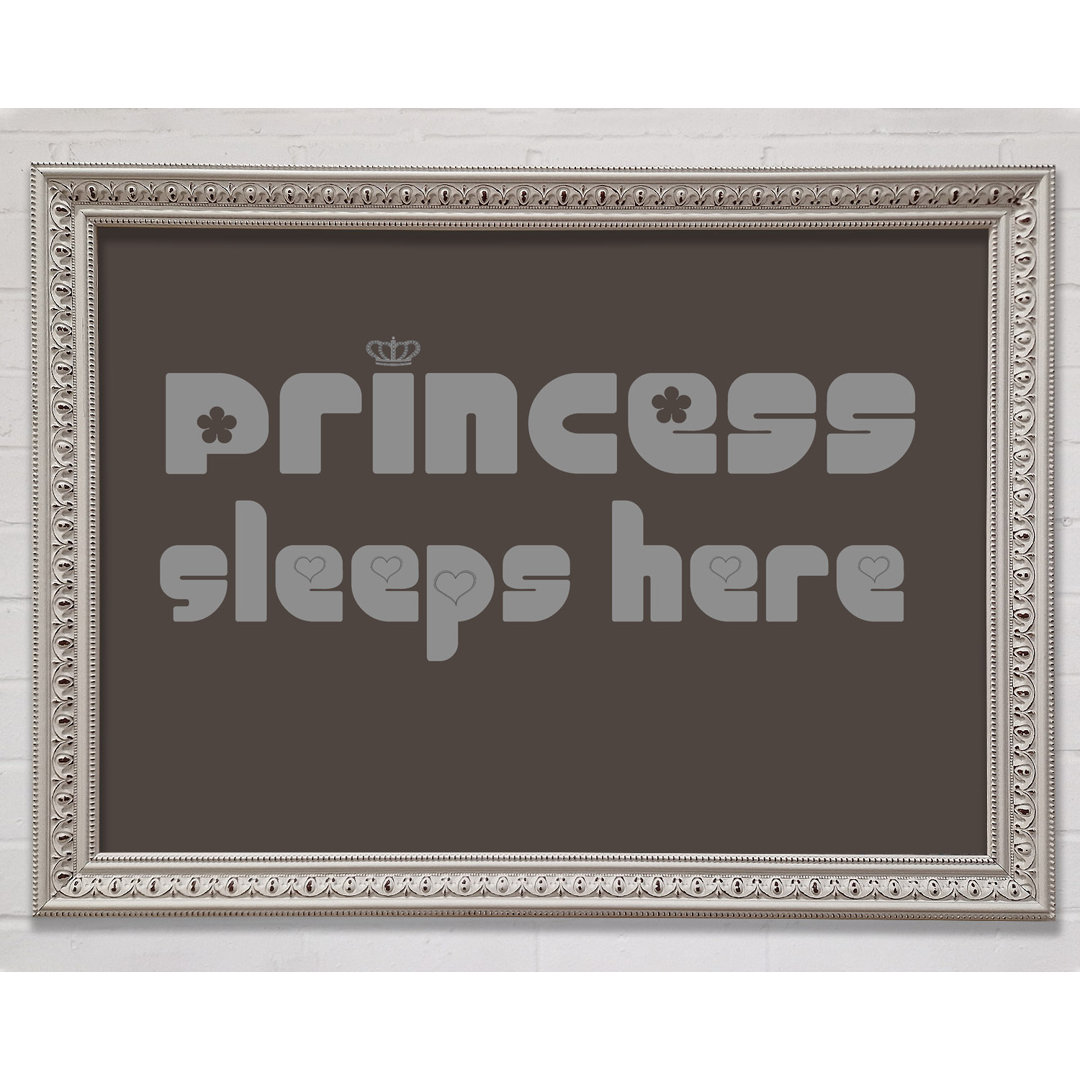 Princesss Sleeps Here 2 Lilac Gerahmter Druck