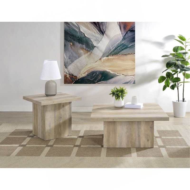 Ensemble de tables basses 2 pièces Eldridge, Marron clair
