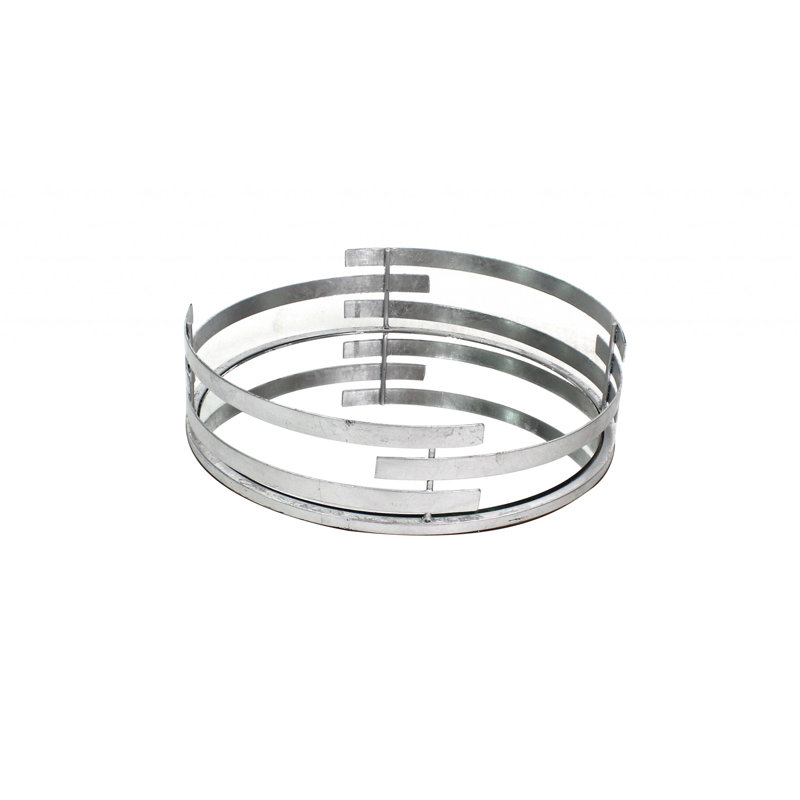 Plateau rond en métal avec panneaux de miroir Wadesboro, argent