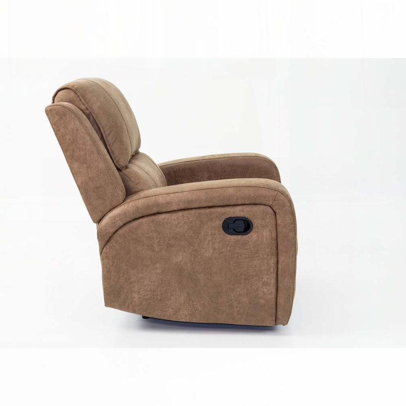 Fauteuil inclinable manuel en cuir synthétique, Châtaigne