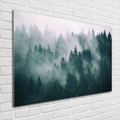 Fog Over The Forest - Unframed Art Prints on Glass