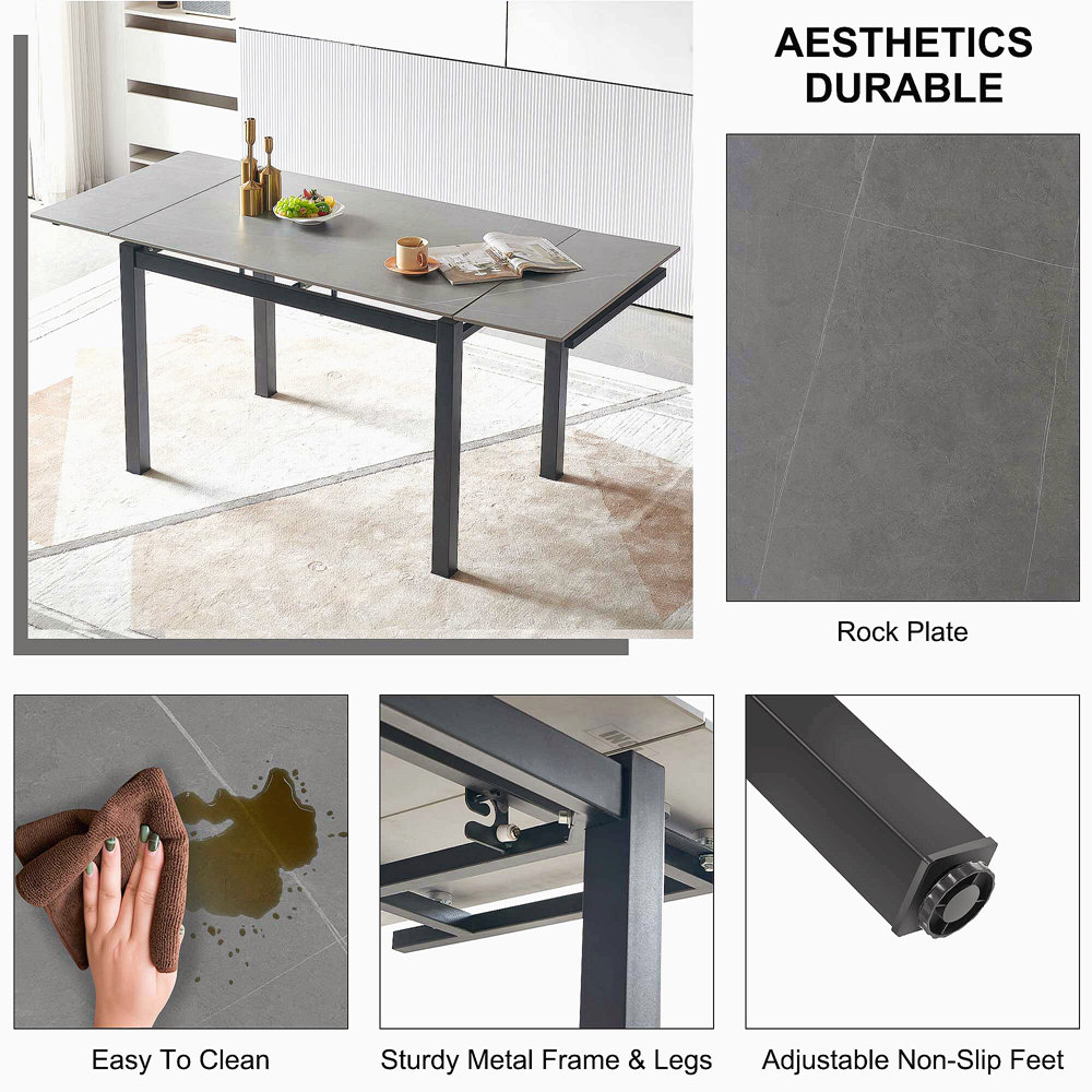 Wrought Studio??? Ceramic Modern Rectangular Expandable Dining Room Table