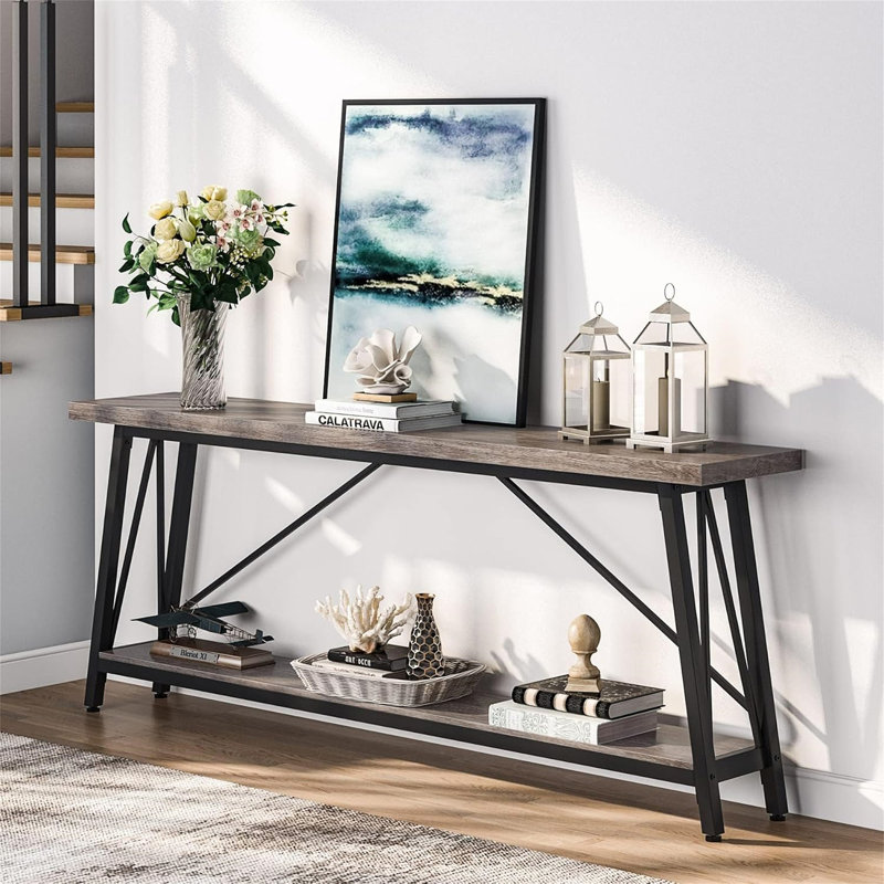Console Francessca, Gris clair, Noir