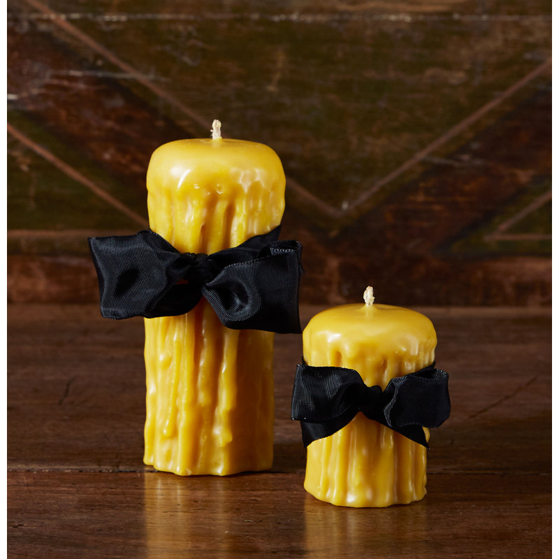 Unscented Pillar Candle, 6" x 2.5", Gold