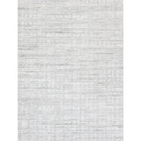 Canvello Modern Hand-Loomed Ivory/Blue Bsilk & Wool Area Rug- 8' X 10'