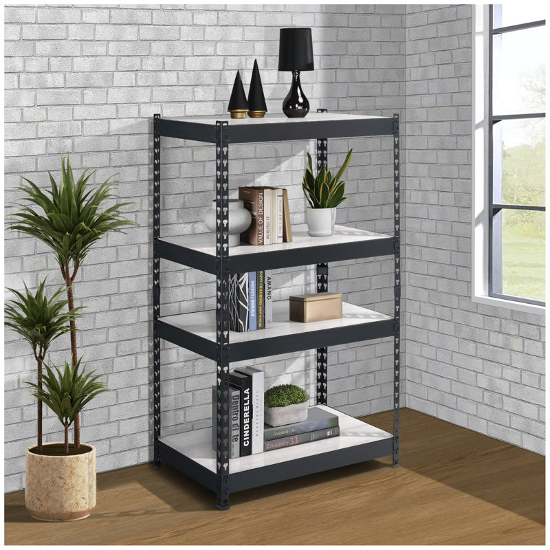 Bibliothèque naturelle et noire à 4 niveaux