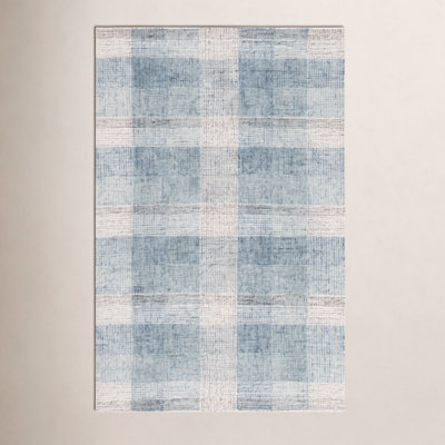 Hand-Tufted Wool Plaid Rug