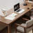 Tan Rectangular Solid Wood desk-949746964