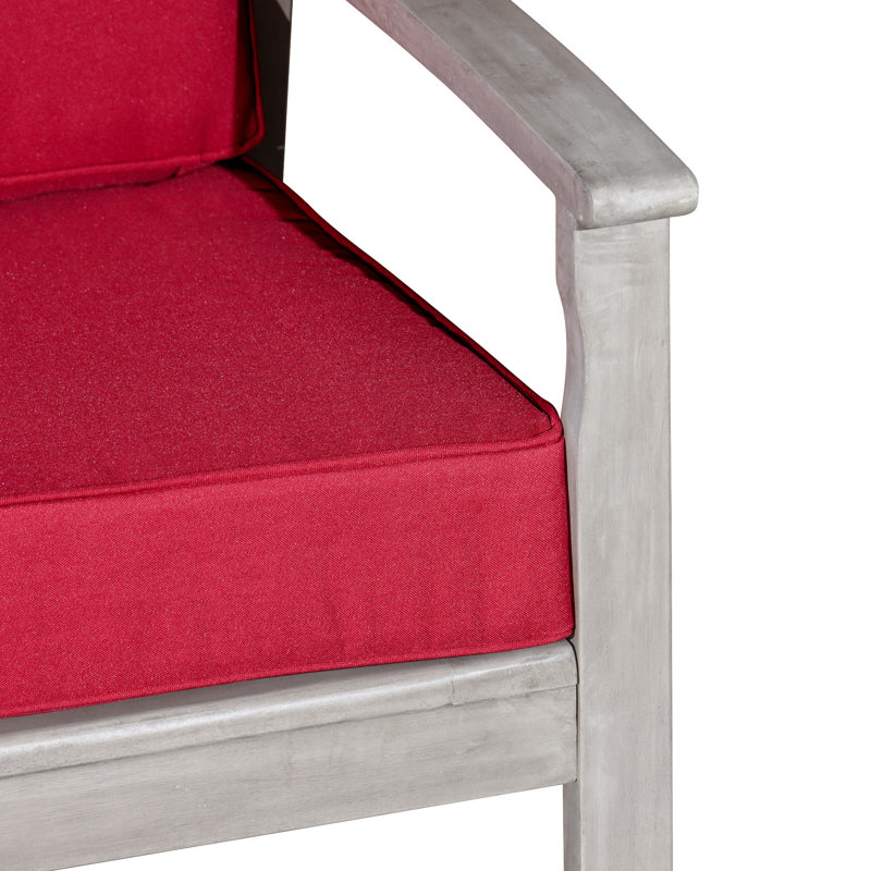 Causeuse avec coussins, Rouge, Argent argent