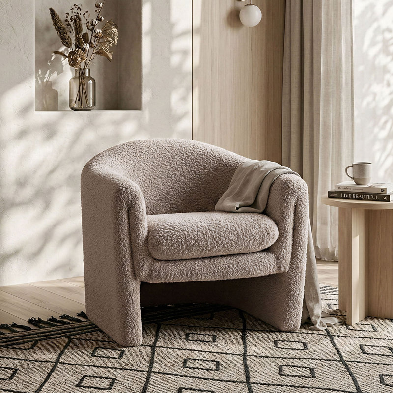Fauteuil d'appoint Bonnie Boucle, Brun