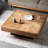 Square solid wood end table-106775980