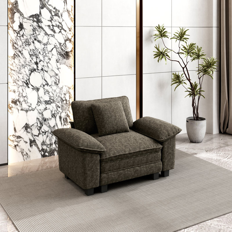 Upholstered Accent Chair, Slate Grey Chenille
