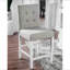 Ensemble de 2 chaises à hauteur de comptoir en tissu blanc antique et gris clair