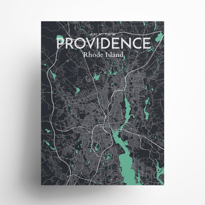 Providence, carte de la ville, impression