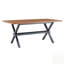 Table de salle à manger en bois aggloméré avec structure en X, style industriel moderne pour 6 à 8 personnes-129506621