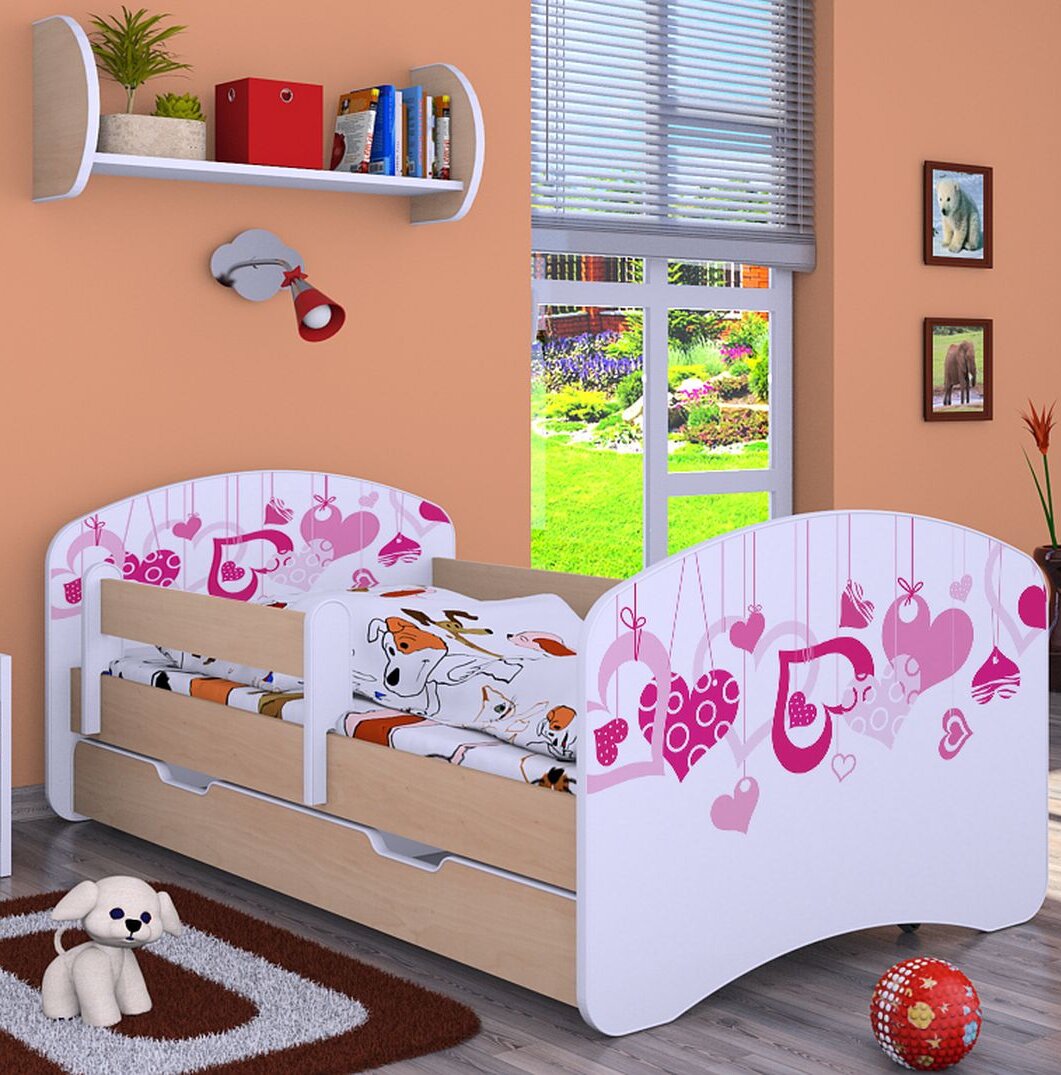 Kinderbett Maresca mit Schublade, 80 x 160 cm