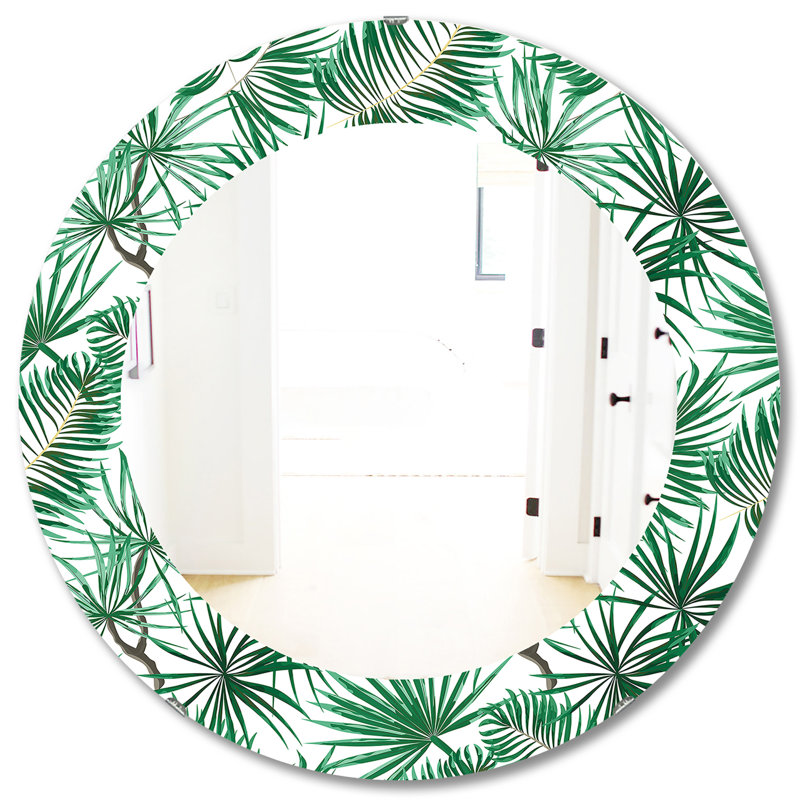 Miroir d'appoint tropical, H 31,5 po x l po