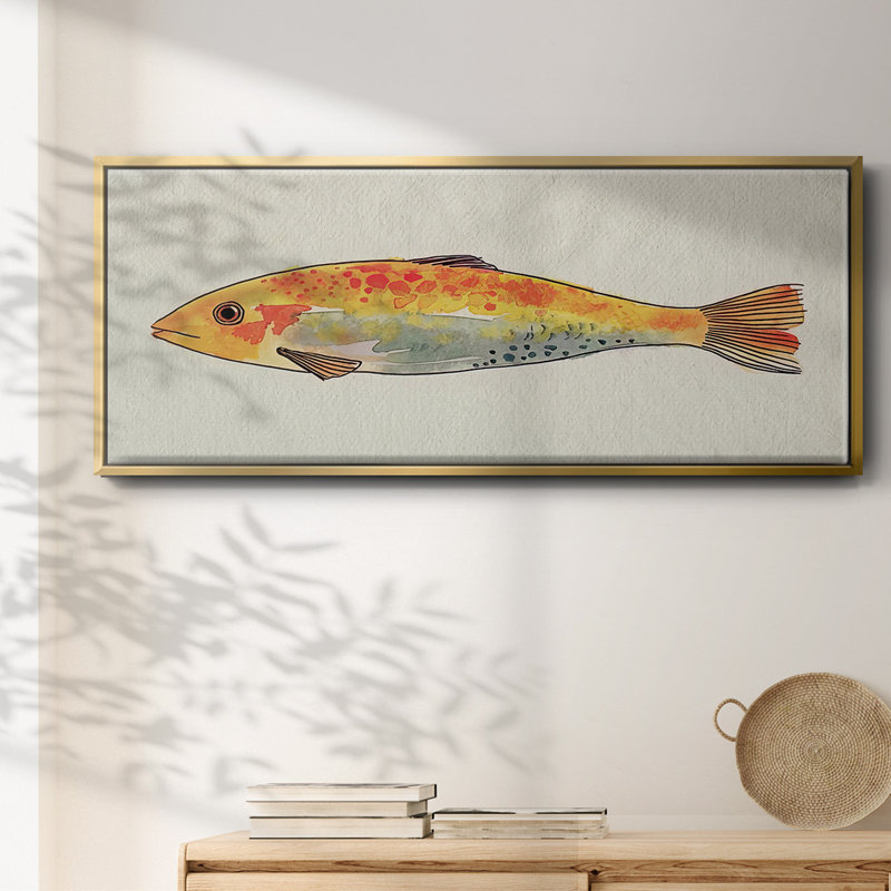Fanciful Fish II- Framed Canvas, 20" H x 50" W