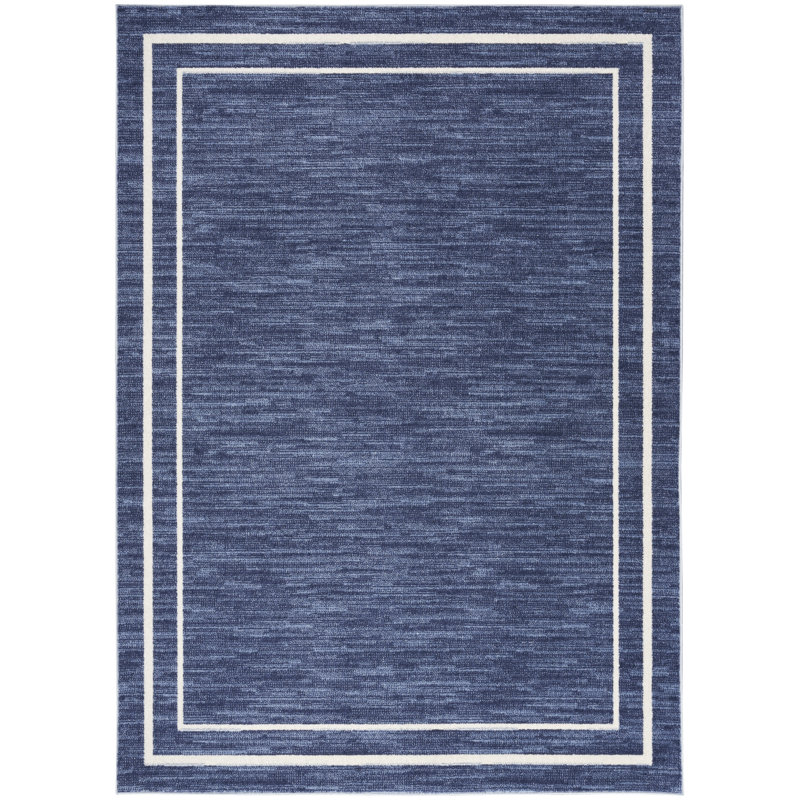 Tapis intérieur / extérieur en chenille tissé à la machine Lucretia, Rectangulaire 7 pi x 10 pi