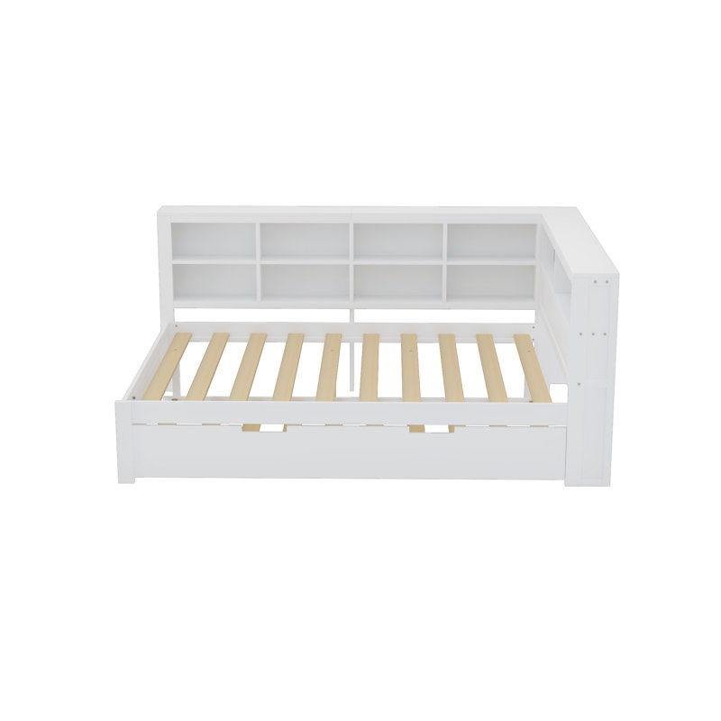 Castaneda Upholstered Daybed with Trundle, White