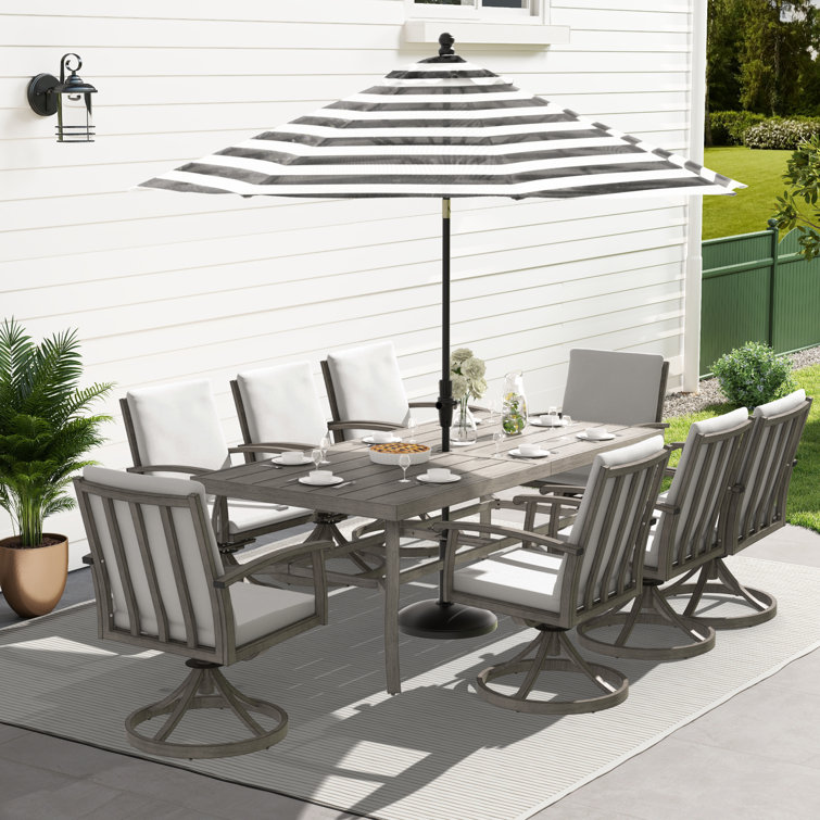 Whittlesey Rectangular Aluminum Dining Set with Cushions