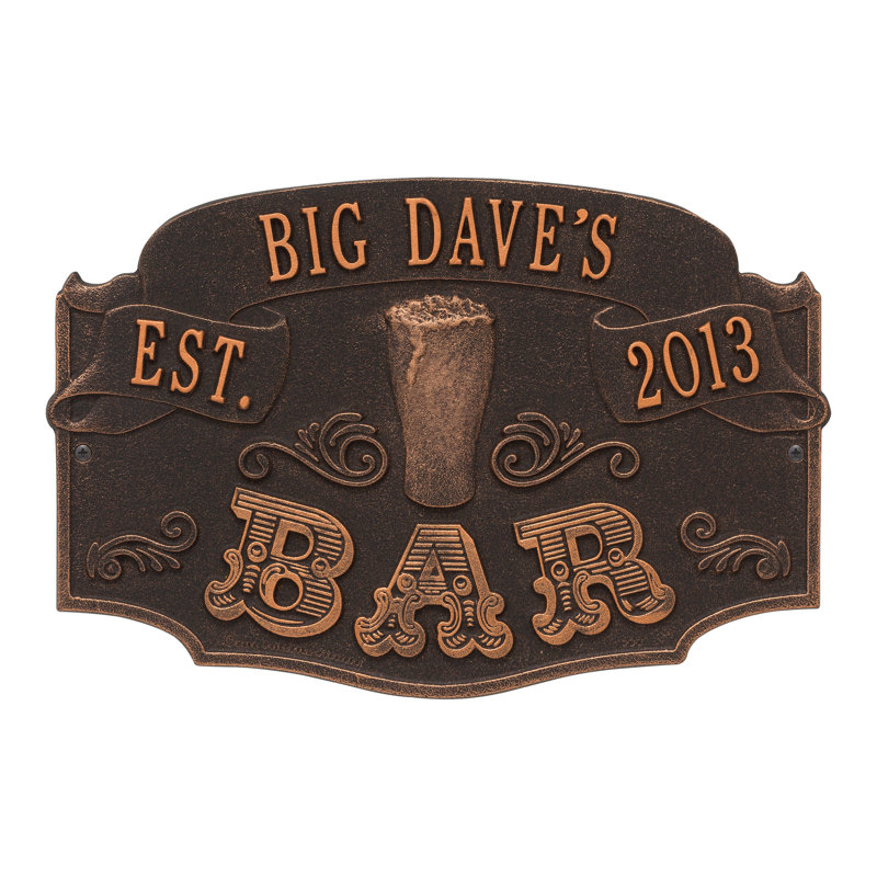 Established Bar 3-Line Wall Décor, Oil Rubbed Bronze, Yes
