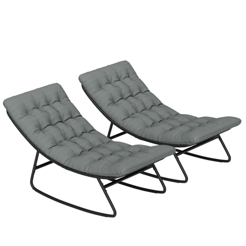 Chaises berçantes modernes en acier, conception en filet ergonomique pour la détente du patio