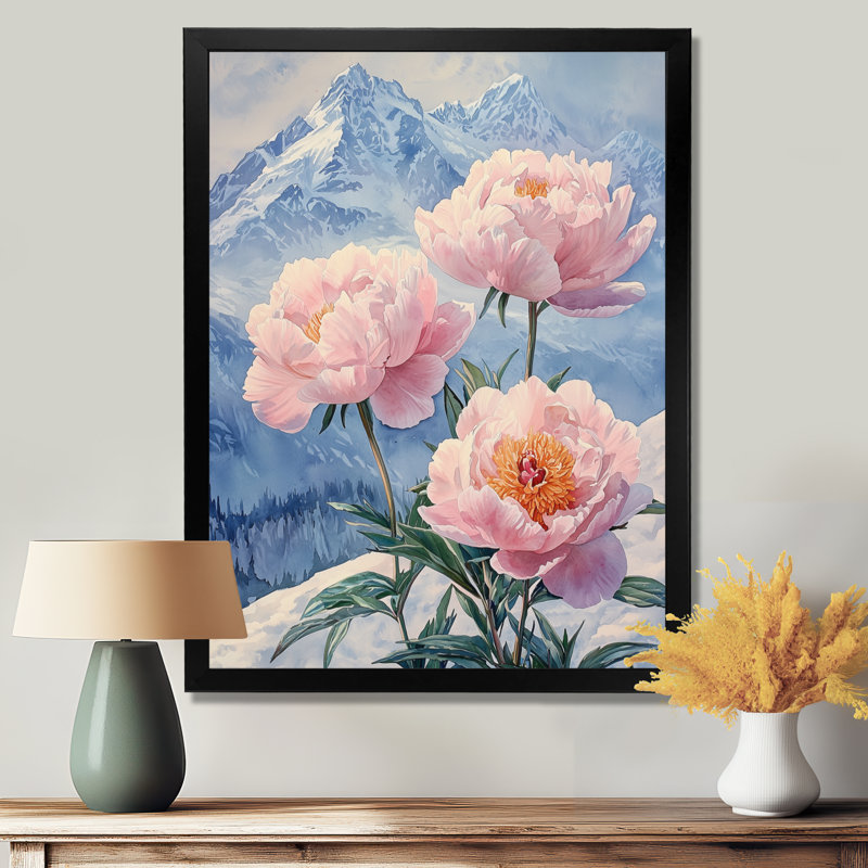 Beazer - Floral Canvas Prints, Noir, noir, noir, noir, H 20 po x l 12 po, Reproduction encadrée sans passe-partout