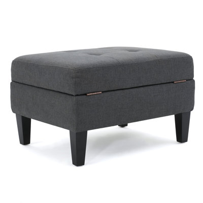 Classic Comfortable Ottoman with Legs and High-Quality Foam Padding, for Relaxation and Extra Seating. by Latitude Run