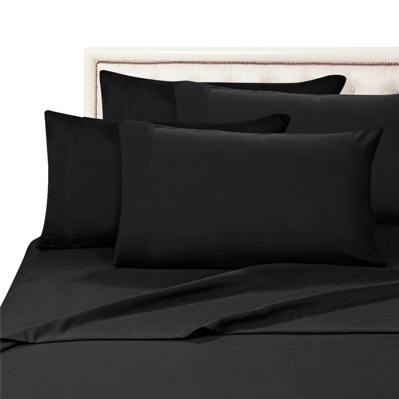 Elegant Comfort Luxurious 1500 Premium Hotel Quality Microfiber Three Line Embroidered Softest Bed Sheet Set, Wrinkle and Fade Resistant
