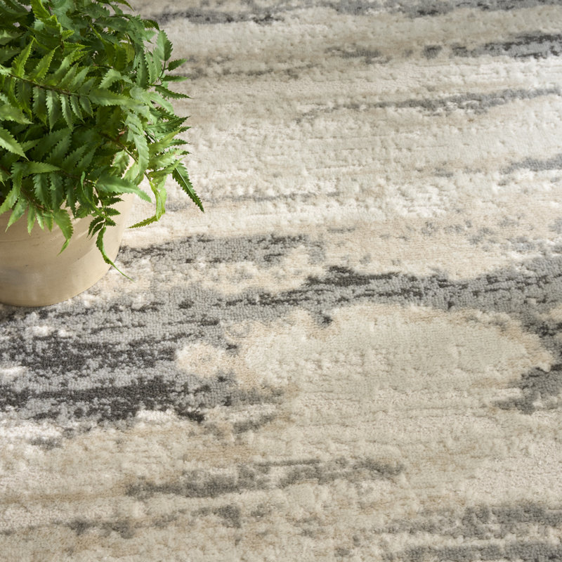 Wrought Studio™ Casson Grey Multicolor Modern Indoor Rug, Rectangle 3'11" x 5'11"