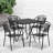 Jeffry 28'' Square Indoor-Outdoor Folding Patio Table Set with 4 Round Back Chairs-24678870