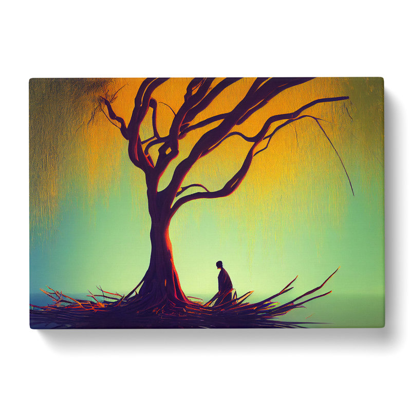 Hypnotic Weeping Willow Tree - Wrapped Canvas, 35cm H x 50cm W x 3cm D