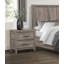 Table de chevet de style rustique en mélamine de qualité supérieure avec 2 tiroirs et finition en bois gris vieilli 1 pièce