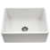 Houzer 26 in White Fireclay Apron Front Single Bowl Kitchen Sink w/ Strainer,Grid-PTS-2600 WH-C