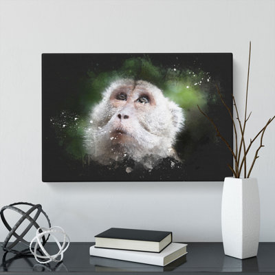 Macaque Monkey - Wrapped Canvas
