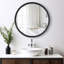 Wood Round Wall Mirror for Bathroom Bedroom Vanity Home Decoration-90993437-90860832