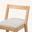 Tabouret de bar d'intérieur en bois d'hévéa avec finition naturelle et revêtement beige, ensemble de 2