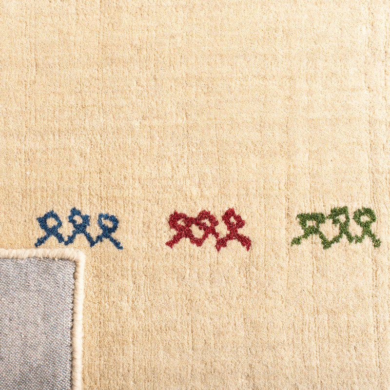 Tapis crème en laine Santiago Southwestern, Carré 6 pi