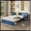 Full Size Daybed With Removable Desk, Storage Drawers & Hydraulic Side Table, Blue-582529438