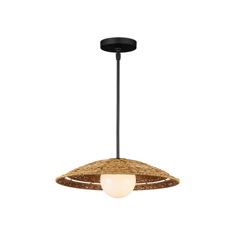 Luminaire suspendu d'extérieur Barbary, H 6,5 po x l 20 po x P 20 po