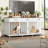 71"W Large Dog Crate Furniture With 3 Drawers And Divider-1646705792