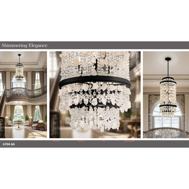 Shimmering Elegance 6 - Light Steel Chandelier