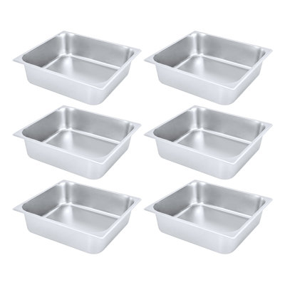 Paquet de 6 casseroles d'hôtel 1/3 taille 4 po de profondeur