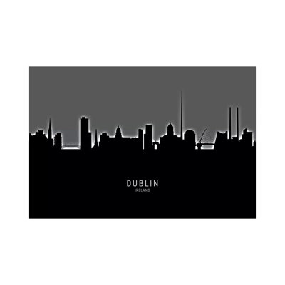 Dublin Ireland Skyline by Michael Tompsett - Wrapped Canvas Print