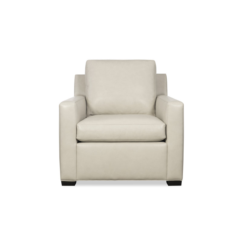 H&M Custom Upholstery Lounge Chair, Fergus Storm Leather