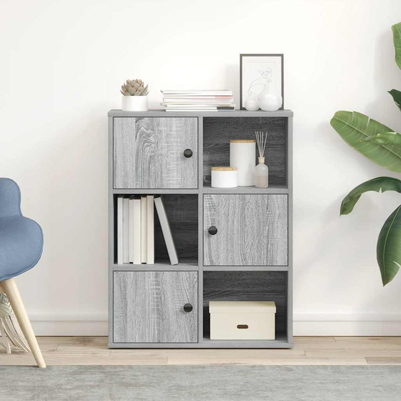Bookcase 60X24x76.5 Cm Engineered Wood, Grey Sonoma