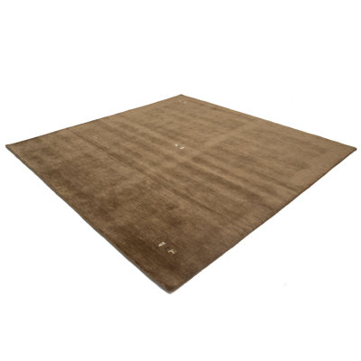 No-Shedding Hand Loomed Gabbeh Rug, 100% Wool, Solid Colour, Fade & Stain Resistant, Durable