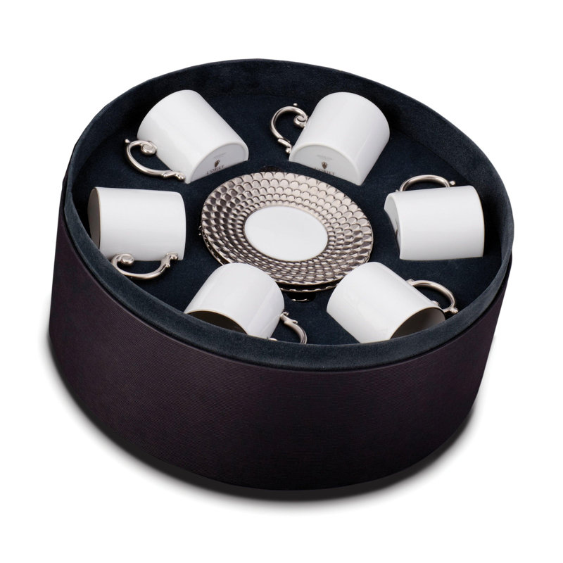 Aegean Platinum Espresso Cup & Saucer (Gift Box of 6)